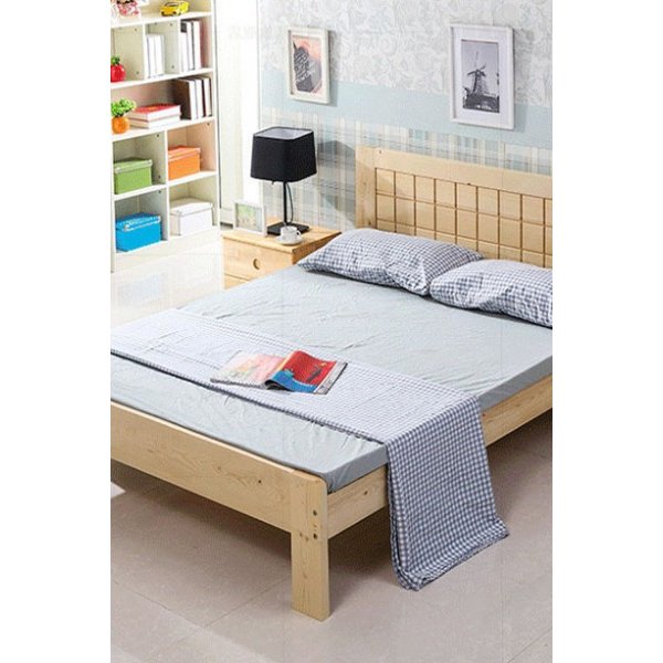 Giường ngủ gỗ thông thiết kế đơn giản
