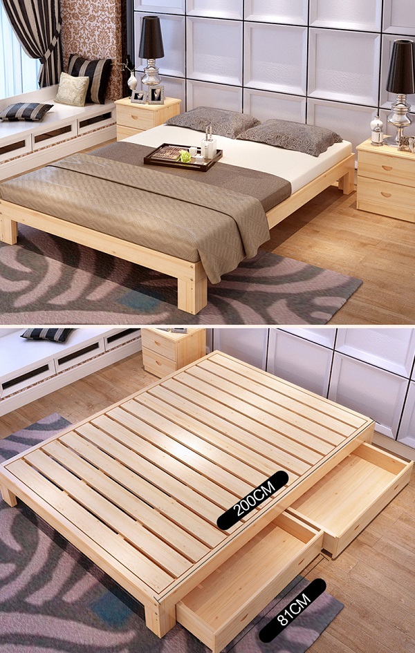 Giường gỗ thông pallet giá rẻ