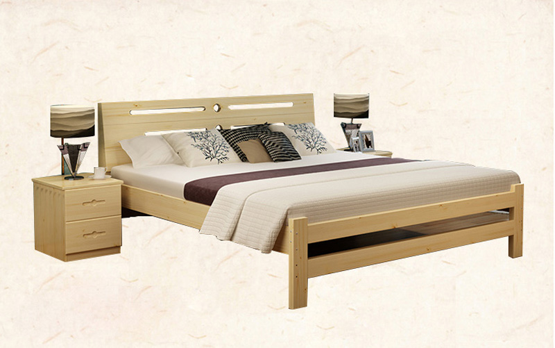 Giường ngủ gỗ thông rộng 1m8x2m2