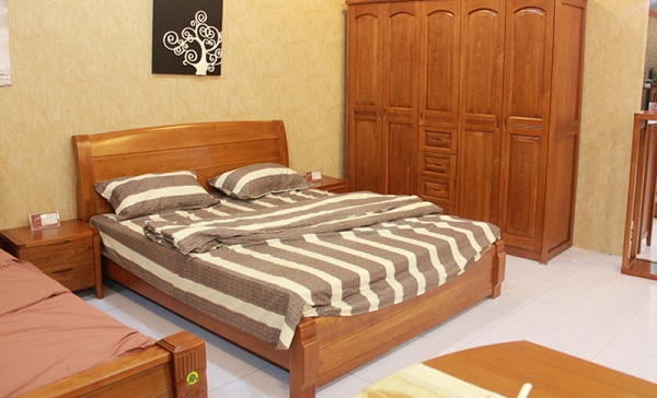 Giường gỗ sồi Nga1m8 cao cấp nhập khẩu
