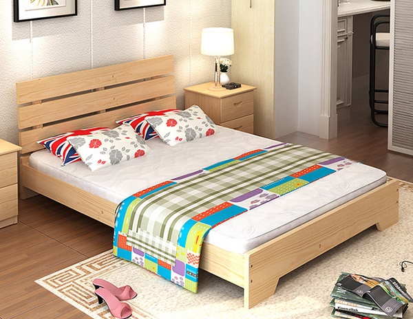 Giường ngủ gỗ thông giá rẻ