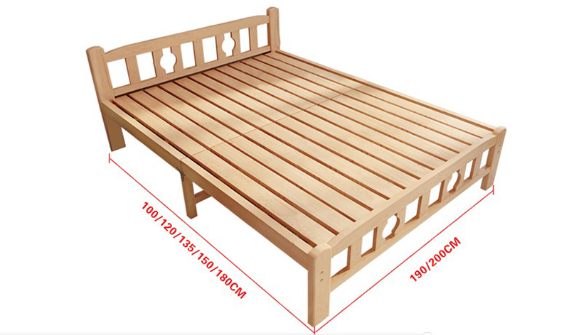Giường ngủ gỗ thông gấp gọn