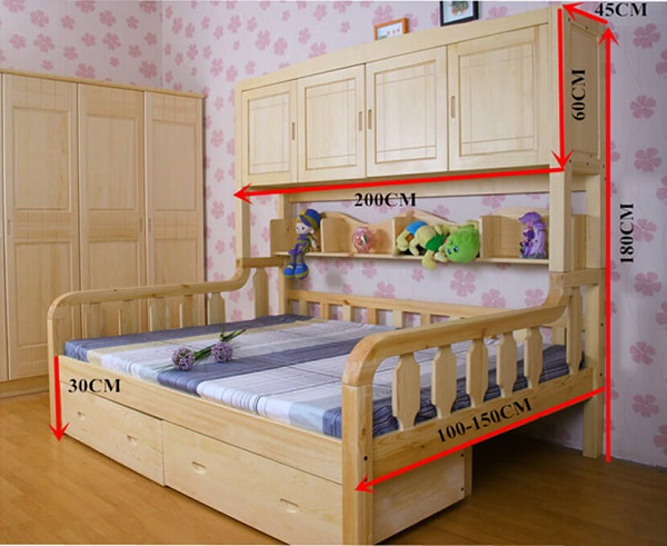 Giường ngủ trẻ em kết hợp tủ quần áo