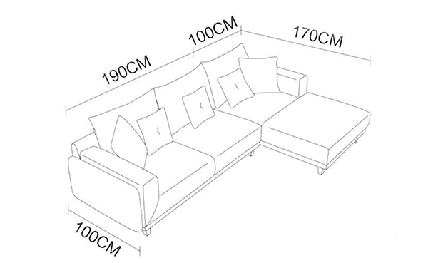 Sofa góc chữ L bọc nỉ đẹp